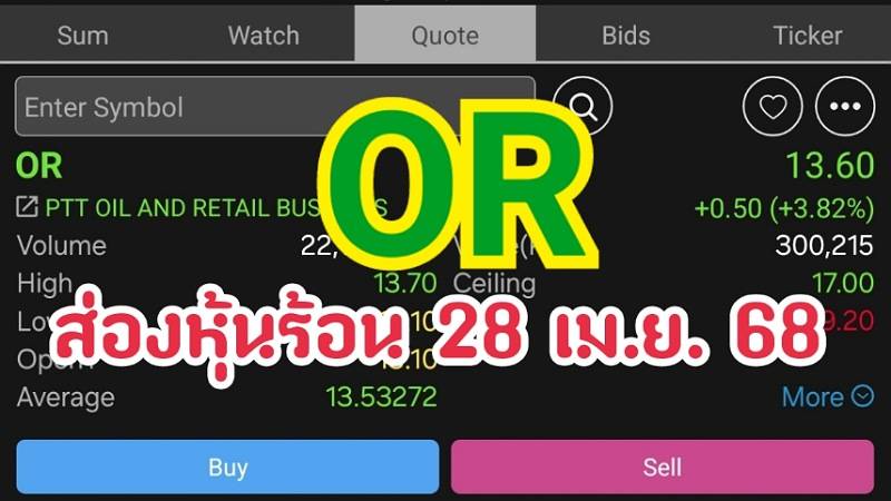 ส่องหุ้นร้อน 28 เม.ย. 68