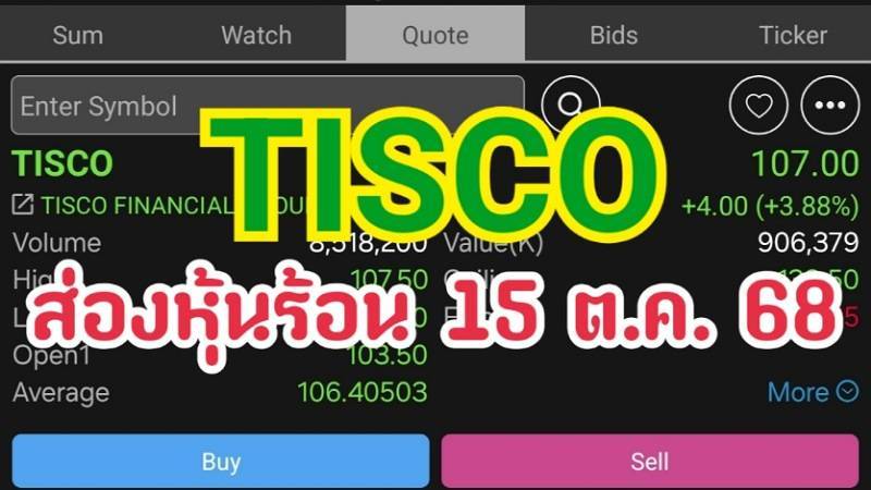 TISCO ส่องหุ้นร้อน 15 ต.ค. 68