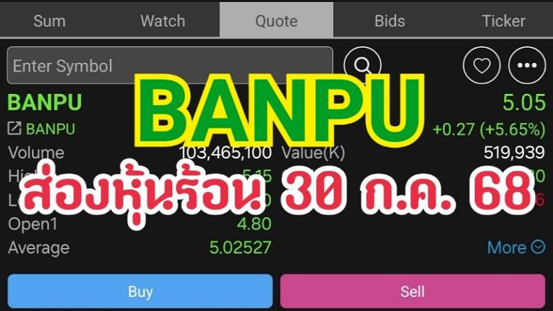 BANPU ส่องหุ้นร้อน 30 ก.ค. 68