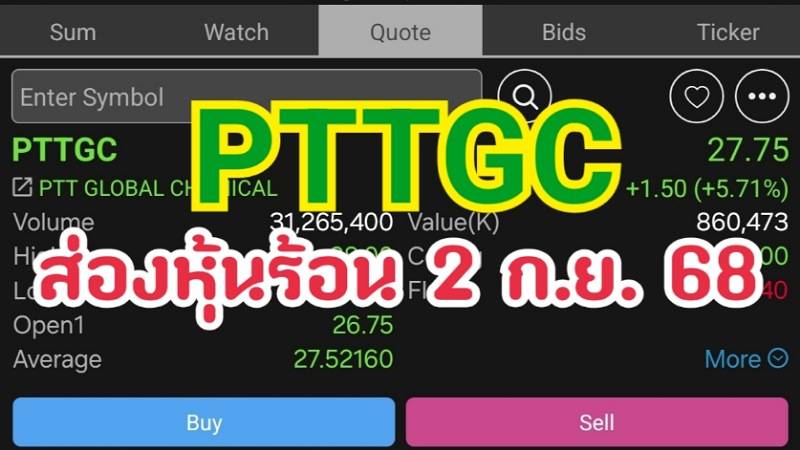 PTTGC ส่องหุ้นร้อน 2 ก.ย. 68