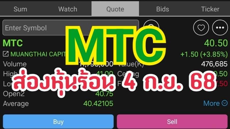 MTC ส่องหุ้นร้อน 4 ก.ย. 68