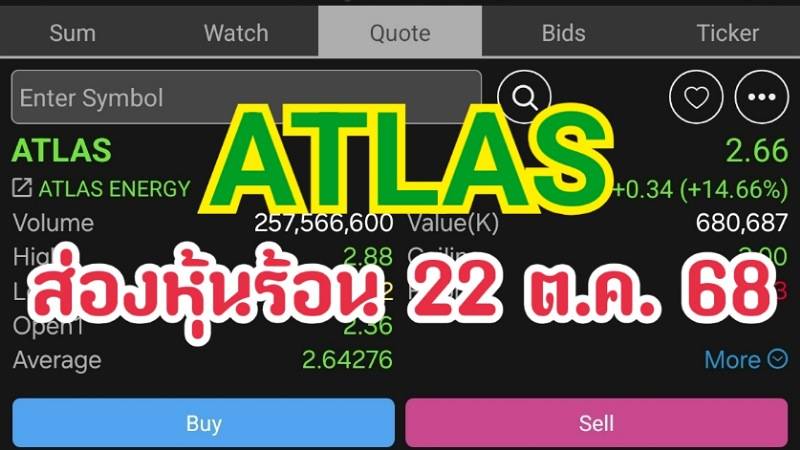 ATLAS  ส่องหุ้นร้อน 22 ต.ค. 68