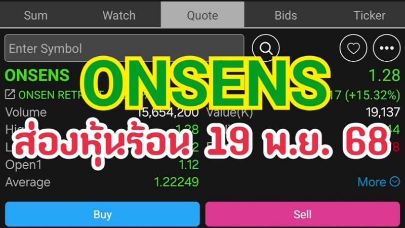 ONSENS ส่องหุ้นร้อน 19 พ.ย. 68