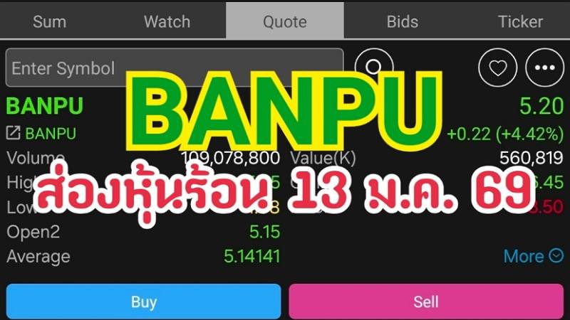 BANPU ส่องหุ้นร้อน 13 ม.ค. 69