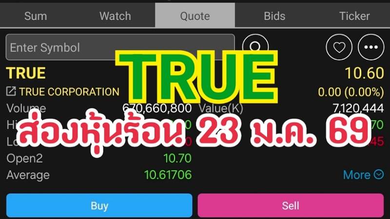 TRUE ส่องหุ้นร้อน 23 ม.ค. 69