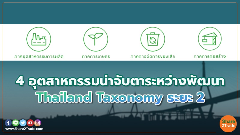 4 อุตสาหกรรมน่าจับตาระหว่างพัฒนา Thailand Taxonomy ระยะ 2