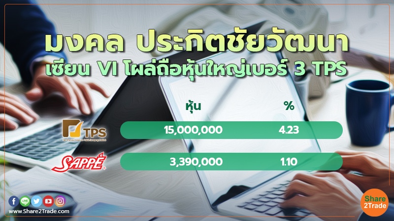 “มงคล ประกิตชัยวัฒนา” เซียน VI โผล่ถือหุ้นใหญ่ TPS ขึ้นแท่นเบอร์ 3