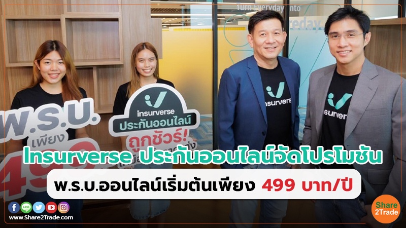 Insurverse ประกันออนไลน์จัดโปรโมชัน พ.ร.บ.ออนไลน์เริ่มต้นเพียง 499 บาท/ปี