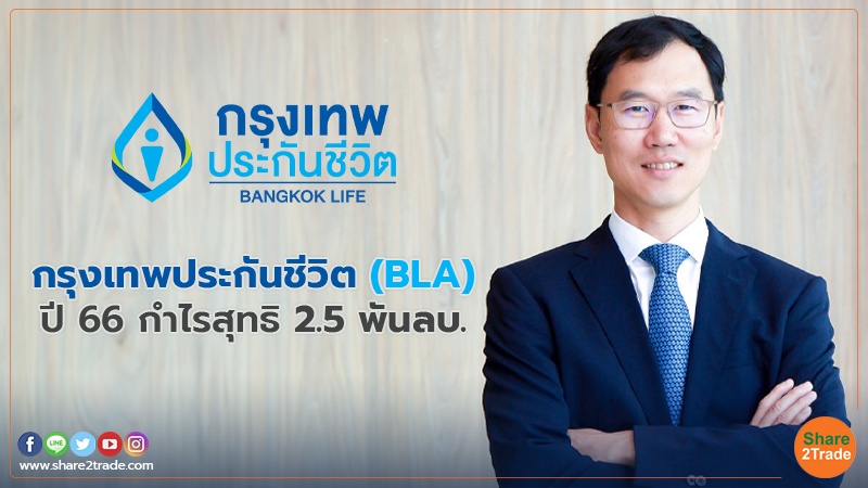 กรุงเทพประกันชีวิต (BLA) ปี 66 กำไรสุทธิ 2.5 พันลบ.