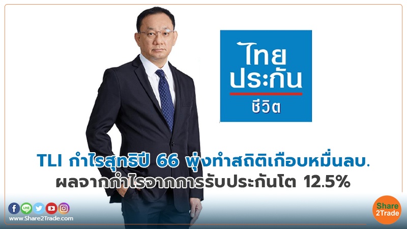 TLI กำไรสุทธิปี 66 พุ่งทำสถิติเกือบหมื่นลบ. ผลจากกำไรจากการรับประกันโต 12.5%