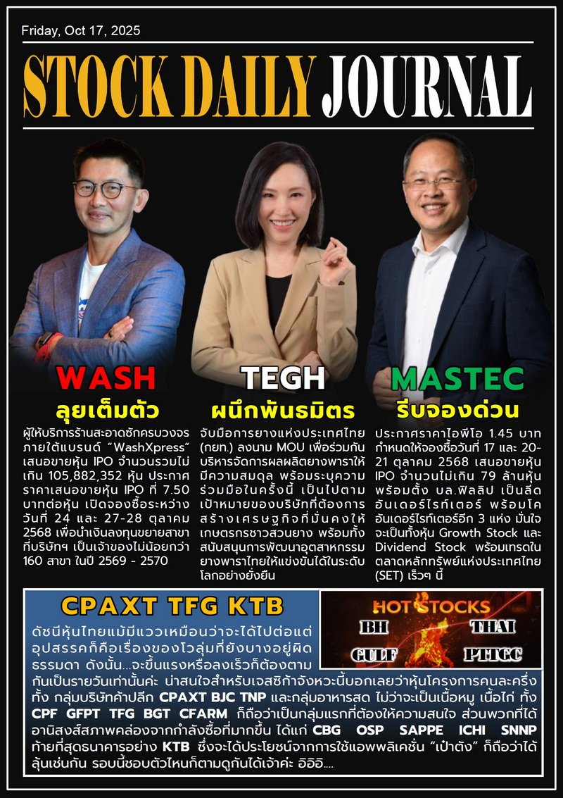 StockDailyJournal 17/10/68 (TEGH WASH MASTEC)