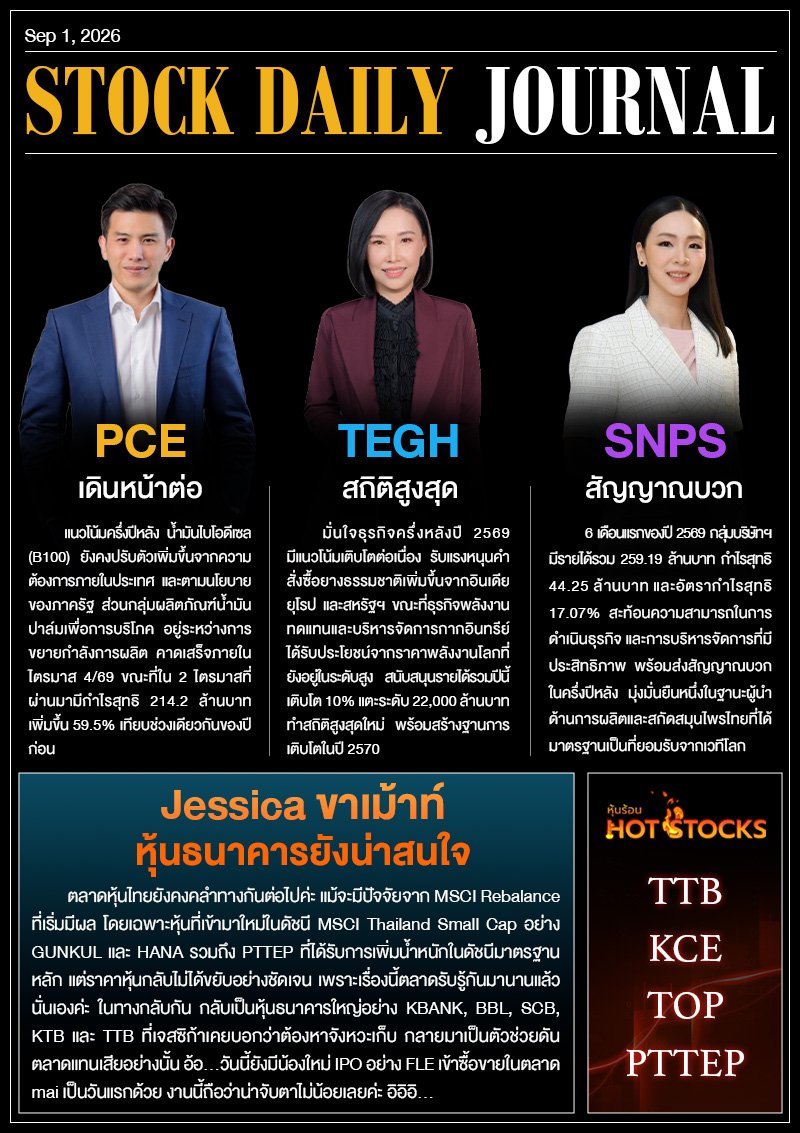 StockDailyJournal 01/09/69 (PCE TEGH SNPS)