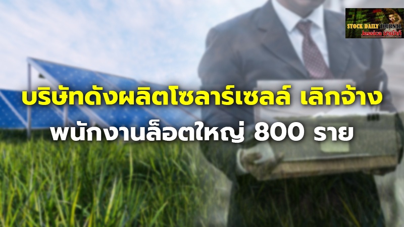 บริษัทดังผลิตโซลาร์เซลล์ เลิกจ้าง พนักงานล็อตใหญ่ 800 ราย
