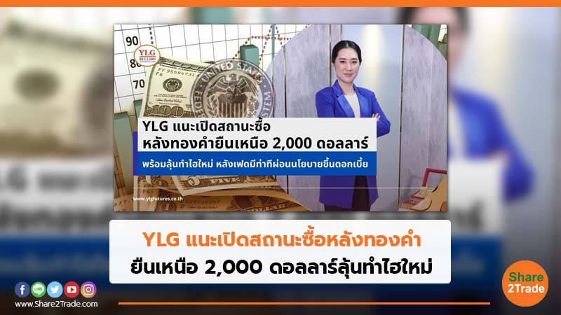 YLG แนะเปิดสถานะซื้อหลังทองคำ ยืนเหนือ 2,000 ดอลลาร์ลุ้นทำไฮใหม่