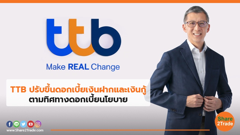 TTB ปรับขึ้นดอกเบี้ยเงินฝากและเงินกู้.jpg