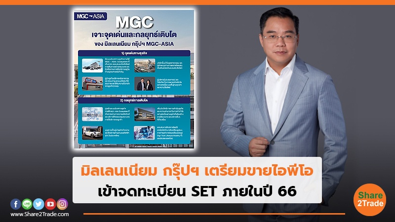 มิลเลนเนียม กรุ๊ปฯ เตรียมขายไอพีโอ เข้าจดทะเบียน SET ภายในปี 66