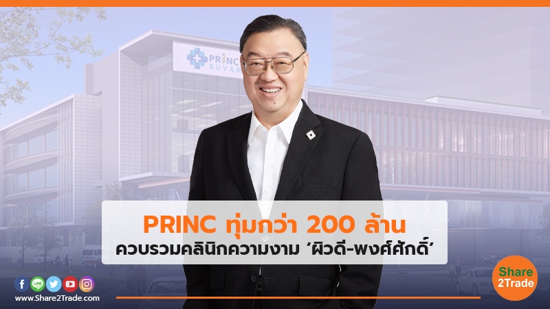 PRINC ทุ่มกว่า 200 ลบ. ควบรวมคลินิกความงาม ‘ผิวดี-พงศ์ศักดิ์’