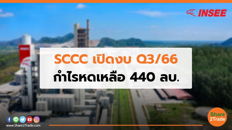 SCCC เปิดงบ Q3/66 กำไรหดเหลือ 440 ลบ.