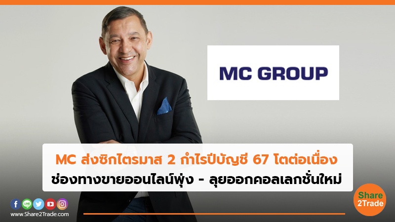 MC ส่งซิกไตรมาส 2 กำไรปีบัญชี67โตต่อเนื่อง ช่องทางขายออนไลน์พุ่ง - ลุยออกคอลเลกชั่นใหม่