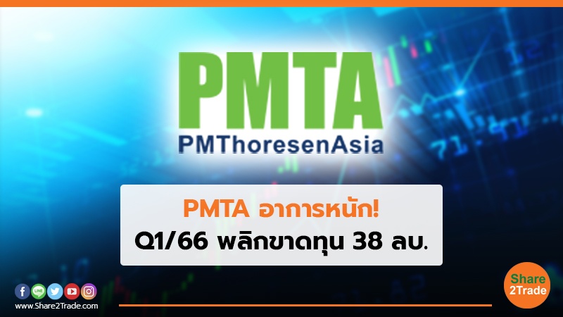 PMTA อาการหนัก! Q1/66 พลิกขาดทุน 38 ลบ.