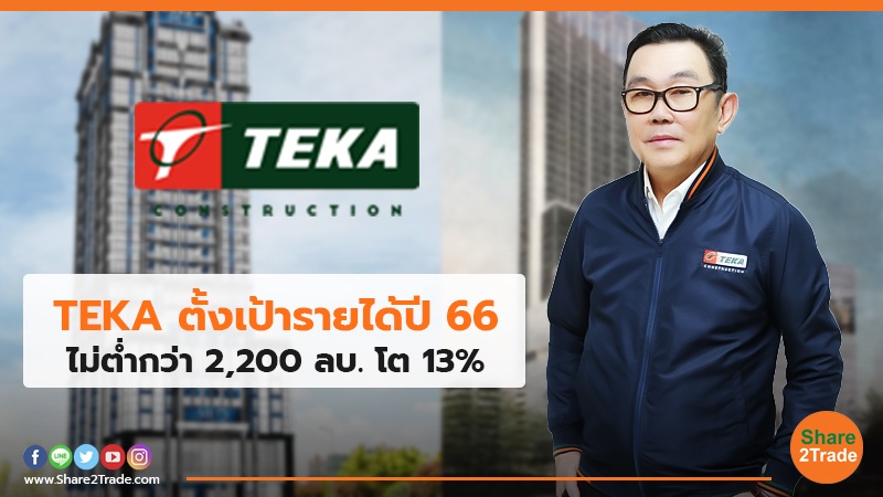 TEKA ตั้งเป้ารายได้ปี 66 ไม่ต่ำกว่า 2,200 ลบ. โต 13%