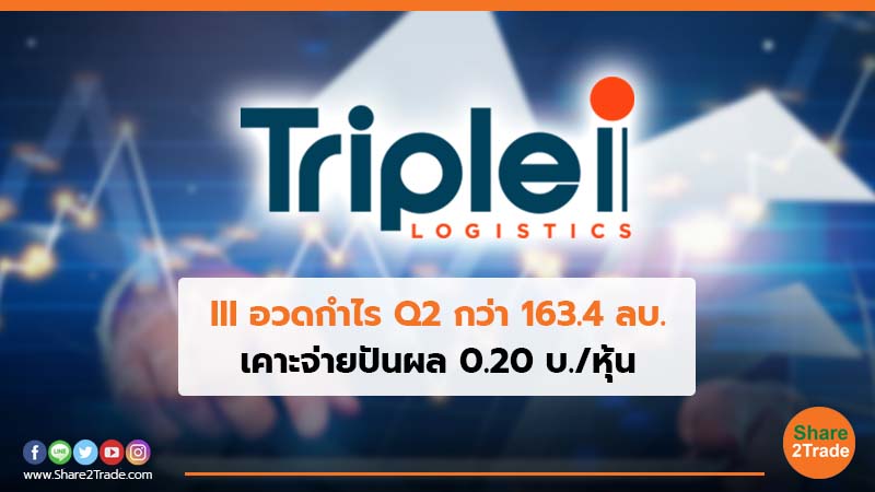 III อวดกำไรQ2กว่า 163.4ลบ. เคาะจ่ายปันผล 0.20 บ./หุ้น