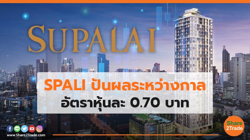 SPALI ปันผลระหว่างกาล อัตราหุ้นละ 0.70 บาท