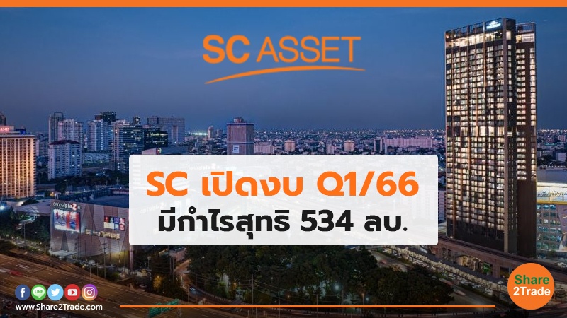 SC เปิดงบ Q1/66 มีกำไรสุทธิ 534 ลบ.