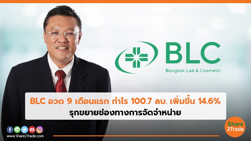 BLC อวด 9 เดือนแรก กำไร 100.7 ลบ. เพิ่มขึ้น 14.6% รุกขยายช่องทางการจัดจำหน่าย