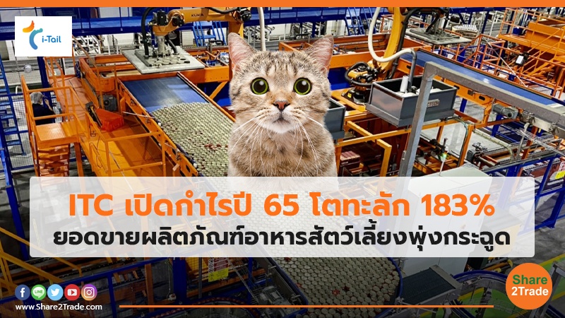 ITC เปิดกำไรปี65 โตทะลัก 183% ยอดขายผลิตภัณฑ์อาหารสัตว์เลี้ยงพุ่งกระฉูด