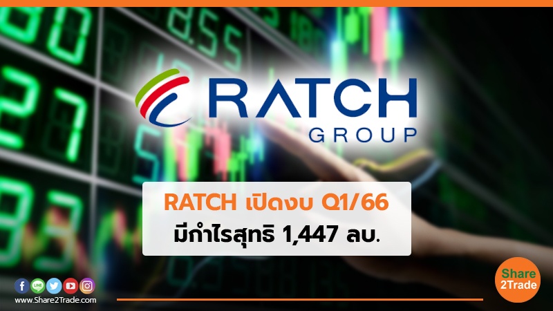 RATCH  เปิดงบ Q1/66 มีกำไรสุทธิ 1,447 ลบ.