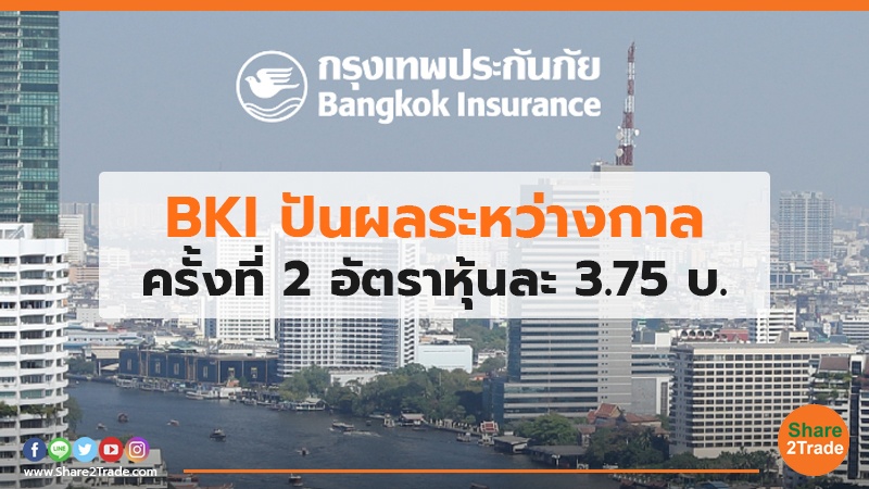 BKI ปันผลระหว่างกาล ครั้งที่ 2 อัตราหุ้นละ 3.75 บ.