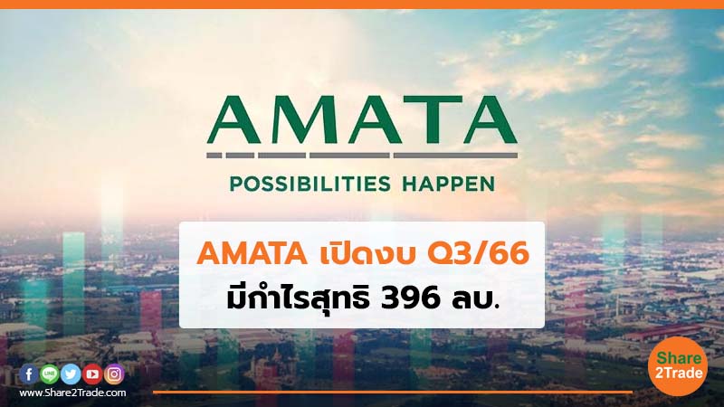 AMATA เปิดงบ Q3/66 มีกำไรสุทธิ 396 ลบ.