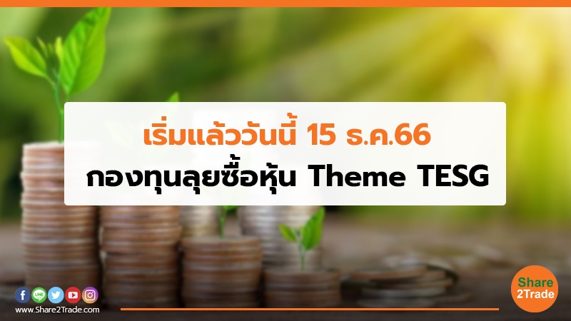 เริ่มแล้ววันนี้ 15 ธ.ค.66 กองทุนลุยซื้อหุ้น Theme TESG