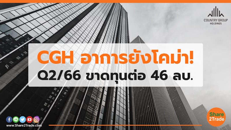 CGH อาการยังโคม่า! Q2/66 ขาดทุนต่อ 46 ลบ.