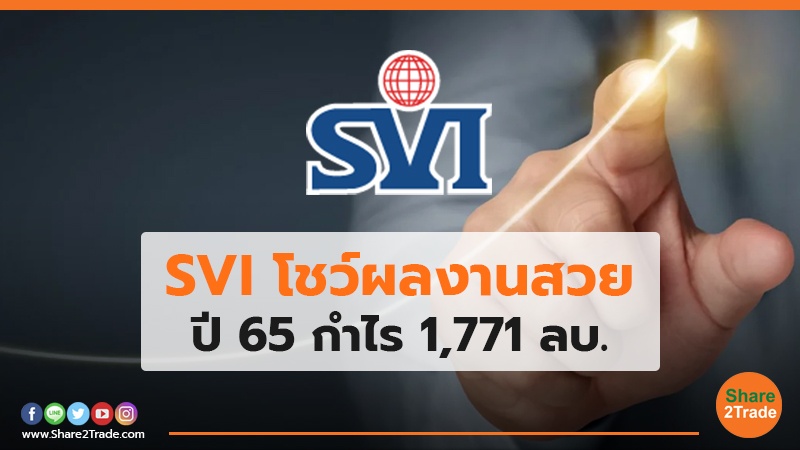 SVI โชว์ผลงานสวย ปี 65 กำไร 1,771 ลบ.