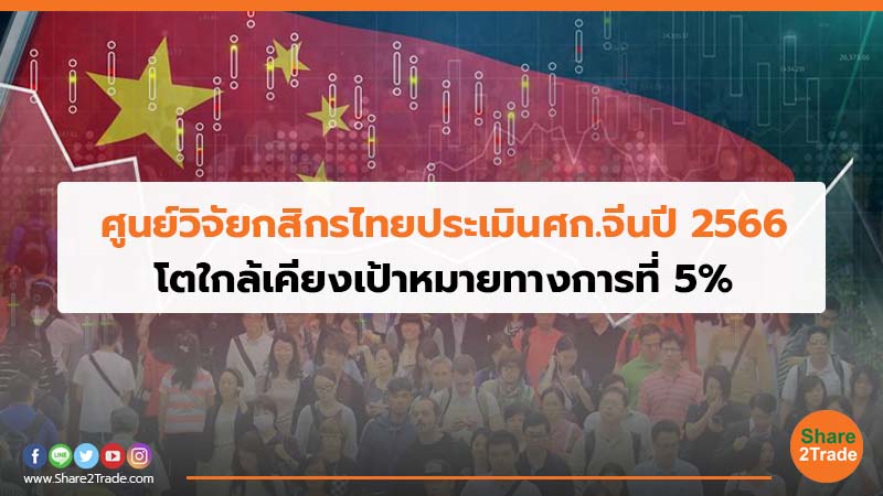 ศูนย์วิจัยกสิกรไทยประเมินศก.จีนปี 2566 โตใกล้เคียงเป้าหมายทางการที่ 5%