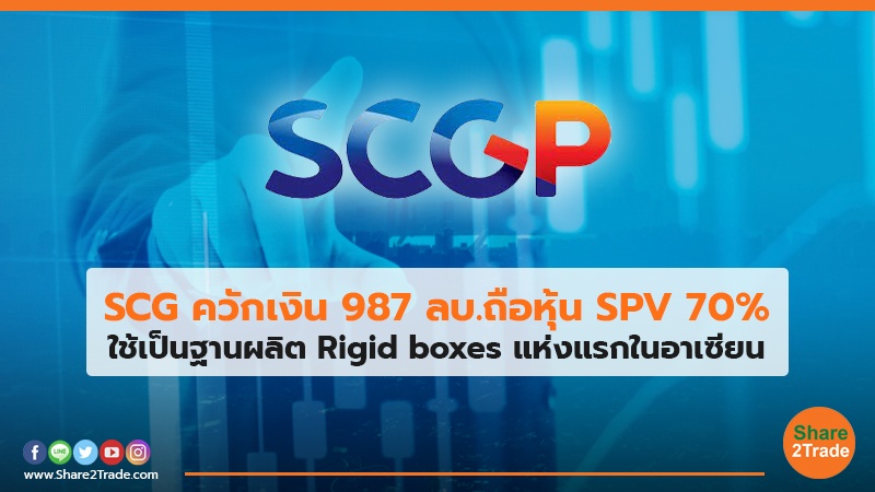SCG ควักเงิน 987 ลบ.ถือหุ้น SPV 70% ใช้เป็นฐานผลิต Rigid boxes แห่งแรกในอาเซียน