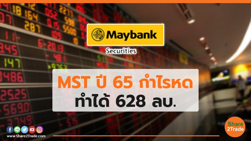 MST ปี 65 กำไรหด ทำได้ 628 ลบ.