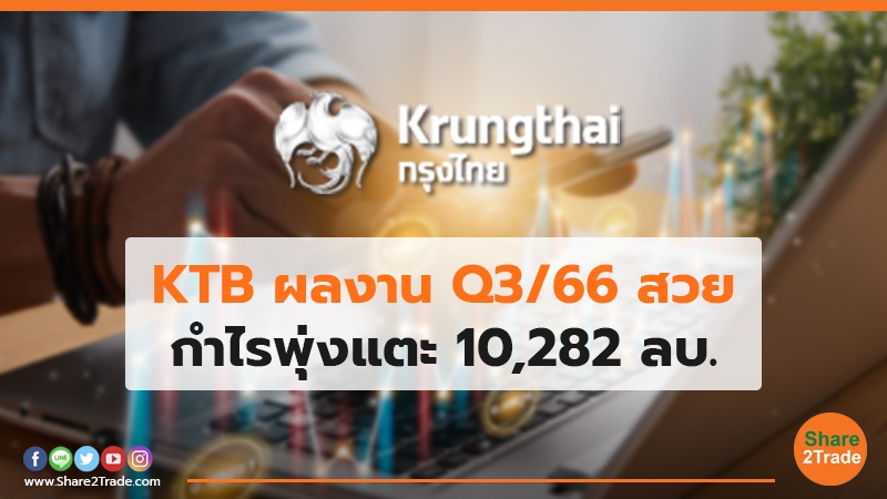 KTB ผลงาน Q3/66 สวย กำไรพุ่งแตะ 10,282 ลบ.