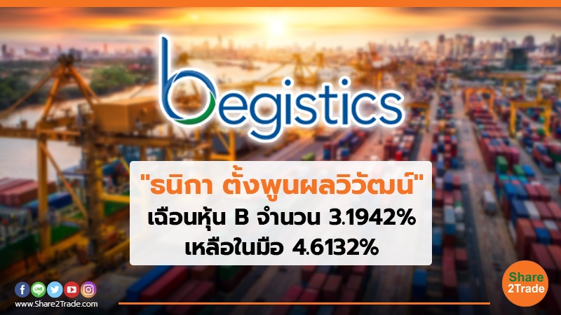 "ธนิกา ตั้งพูนผลวิวัฒน์"เฉือนหุ้น B  จำนวน 3.1942% เหลือในมือ  4.6132%