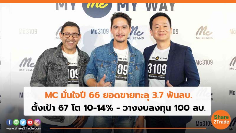 MC มั่นใจปี 66 ยอดขายทะลุ 3.7 พันลบ. ตั้งเป้า 67 โต 10-14% - วางงบลงทุน 100 ลบ.