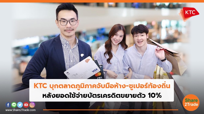 KTC บุกตลาดภูมิภาคจับมือห้าง-ซูเปอร์ท้องถิ่น หลังยอดใช้จ่ายบัตรเครดิตขยายตัว 10%