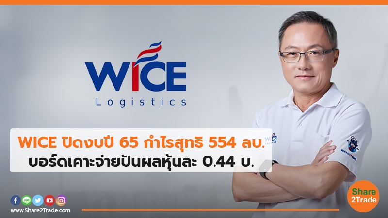 WICE ปิดงบปี 65 กำไรสุทธิ 554 ลบ. บอร์ดเคาะจ่ายปันผลหุ้นละ 0.44 บ.