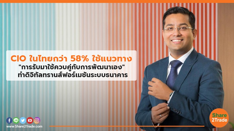 CIO ในไทยกว่า58% ใช้แนวทาง "การรับมาใช้ควบคู่กับการพัฒนาเอง" ทำดิจิทัลทรานส์ฟอร์เมชันระบบธนาคาร