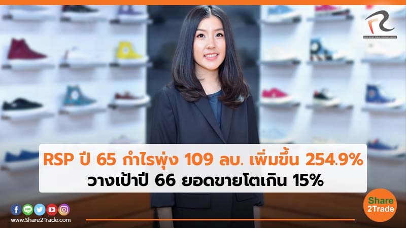 RSP ปี 65 กำไรพุ่ง 109 ลบ. เพิ่มขึ้น 254.9% วางเป้าปี 66 ยอดขายโตเกิน 15%