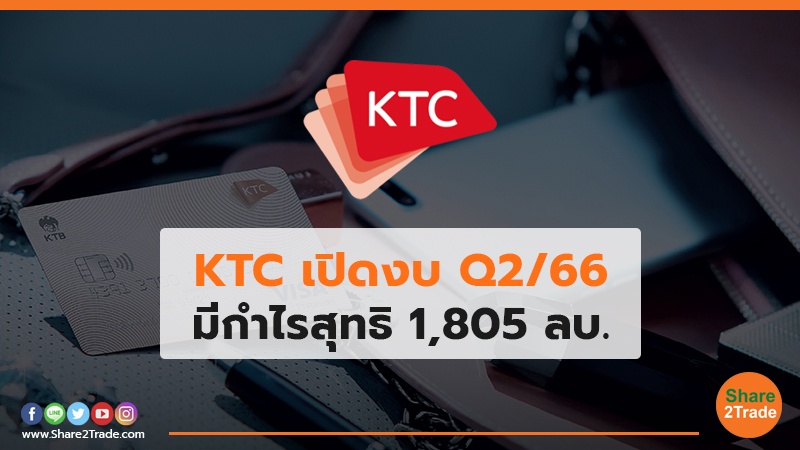 KTC เปิดงบ Q2/66 มีกำไรสุทธิ 1,805 ลบ.