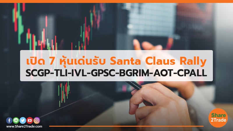 เปิด 7 หุ้นเด่นรับ Santa Claus Rally SCGP-TLI-IVL-GPSC-BGRIM-AOT-CPALL