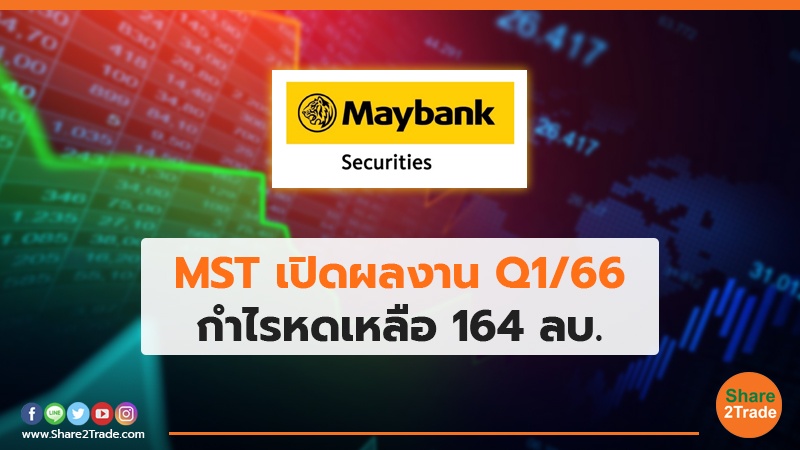 MST เปิดผลงาน Q1/66 กำไรหดเหลือ 164 ลบ.