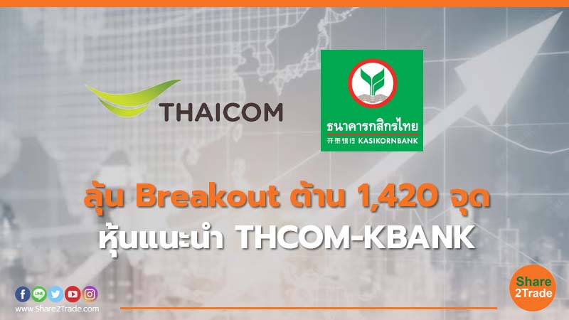 ลุ้น Breakout ต้าน 1,420 จุด หุ้นแนะนำ THCOM-KBANK